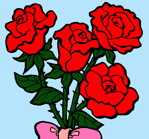 Dibujo Ramo de rosas pintado por misspeke