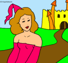 Dibujo Princesa y castillo pintado por ErikaSofia