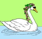 Dibujo Cisne con flores pintado por misspeke