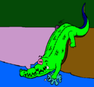 Dibujo Aligátor entrando al agua pintado por ANTUAN