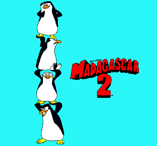 Dibujo Madagascar 2 Pingüinos pintado por deniel