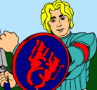 Dibujo Caballero con escudo de león pintado por ezequiel