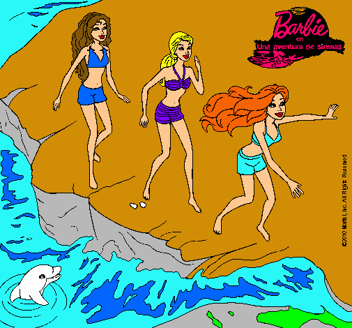 Barbie y sus amigas en la playa