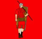 Dibujo Soldado romano pintado por astati