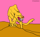 Dibujo Tigre con afilados colmillos pintado por mimi345