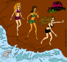 Dibujo Barbie y sus amigas en la playa pintado por sandrytkmb