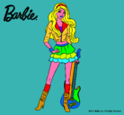 Dibujo Barbie rockera pintado por luque