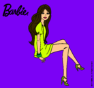 Dibujo Barbie sentada pintado por miko