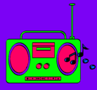 Dibujo Radio cassette 2 pintado por wioqeuieuwou