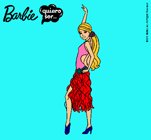 Dibujo Barbie flamenca pintado por xavi-7