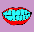 Dibujo Boca y dientes pintado por lulis