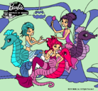 Dibujo Sirenas y caballitos de mar pintado por elena2002