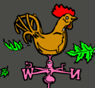 Dibujo Veletas y gallo pintado por leodv