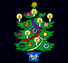 Dibujo Árbol de navidad con velas pintado por kiseki