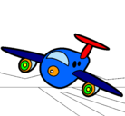 Dibujo Avión aterrizando pintado por avion