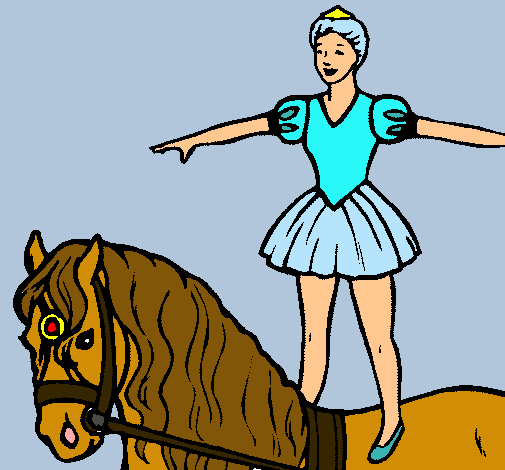 Dibujo Trapecista encima de caballo pintado por Misake07