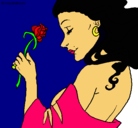 Dibujo Princesa con una rosa pintado por SoniaStarYu