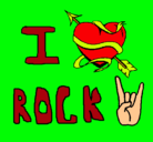 Dibujo I love rock pintado por lolamora