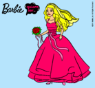 Dibujo Barbie vestida de novia pintado por rabiosa 