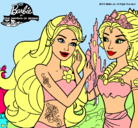 Dibujo Barbie se despiede de la reina sirena pintado por ELIAFC
