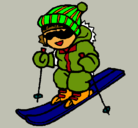 Dibujo Niño esquiando pintado por negrito