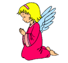 Dibujo Ángel orando pintado por puchi