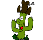 Dibujo Cactus con sombrero pintado por 12345as