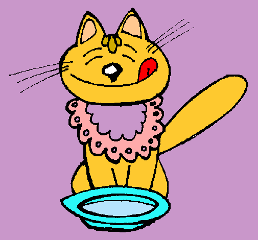 Dibujo Gato comiendo pintado por Bloomix