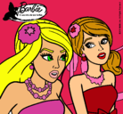 Dibujo Barbie y su amiga pintado por amlia