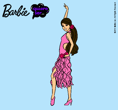 Dibujo Barbie flamenca pintado por xime99