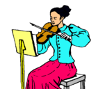 Dibujo Dama violinista pintado por violinista