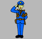 Dibujo Policía saludando pintado por roy512