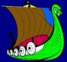 Dibujo Barco vikingo pintado por atlano