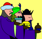 Dibujo Los Reyes Magos 3 pintado por celena