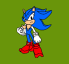 Dibujo Sonic pintado por acosta