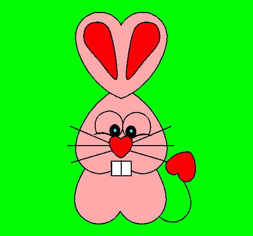 Dibujo Conejo corazón pintado por garc