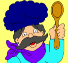 Dibujo Chef con bigote pintado por KAKAAJKAFHJW