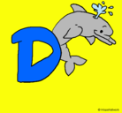 Dibujo Delfín pintado por letras