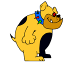 Dibujo Bulldog inglés pintado por jota