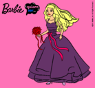 Dibujo Barbie vestida de novia pintado por noii