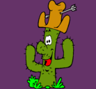 Dibujo Cactus con sombrero pintado por pincitas