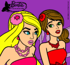 Dibujo Barbie y su amiga pintado por june