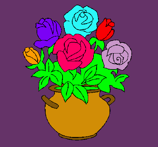 Dibujo Jarrón de flores pintado por Blooma