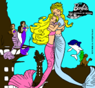 Dibujo Barbie sirena y la reina sirena pintado por bbbbbbbbbbbb
