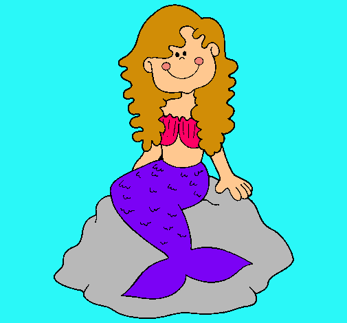 Dibujo Sirena sentada en una roca pintado por danipop19