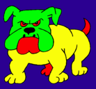 Dibujo Perro Bulldog pintado por panocha