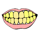Dibujo Boca y dientes pintado por marleni