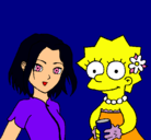 Dibujo Sakura y Lisa pintado por elboy