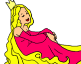 Dibujo Princesa relajada pintado por hermosura
