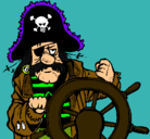Dibujo Capitán pirata pintado por emanuelelias